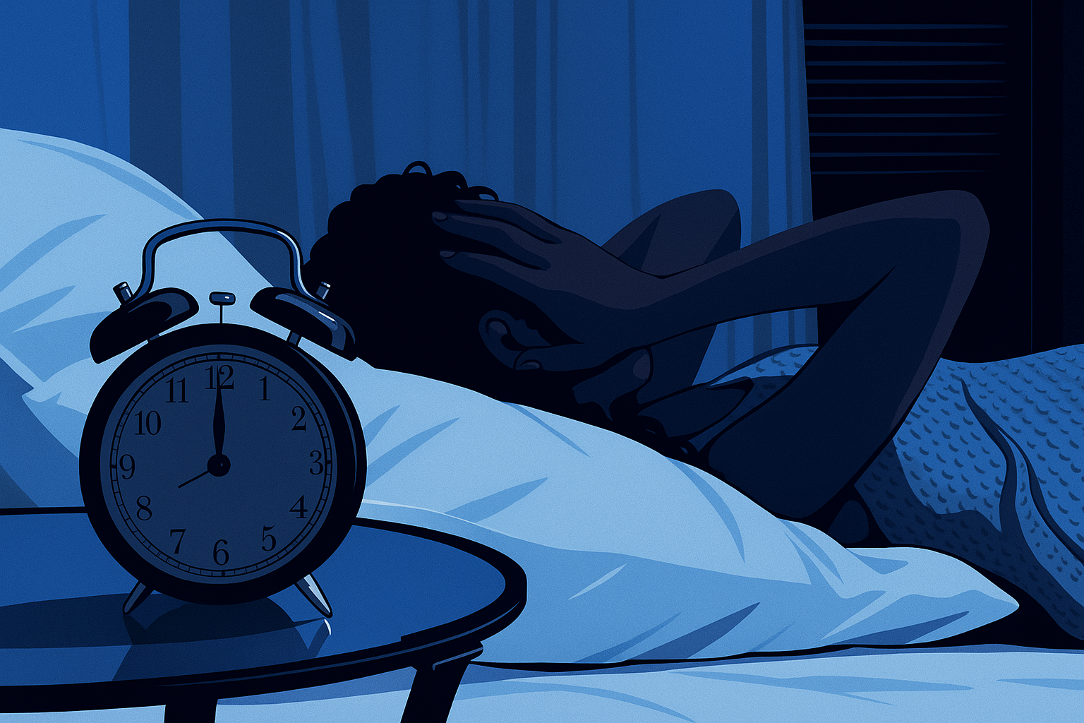 Generated: woman on bed with head in hands